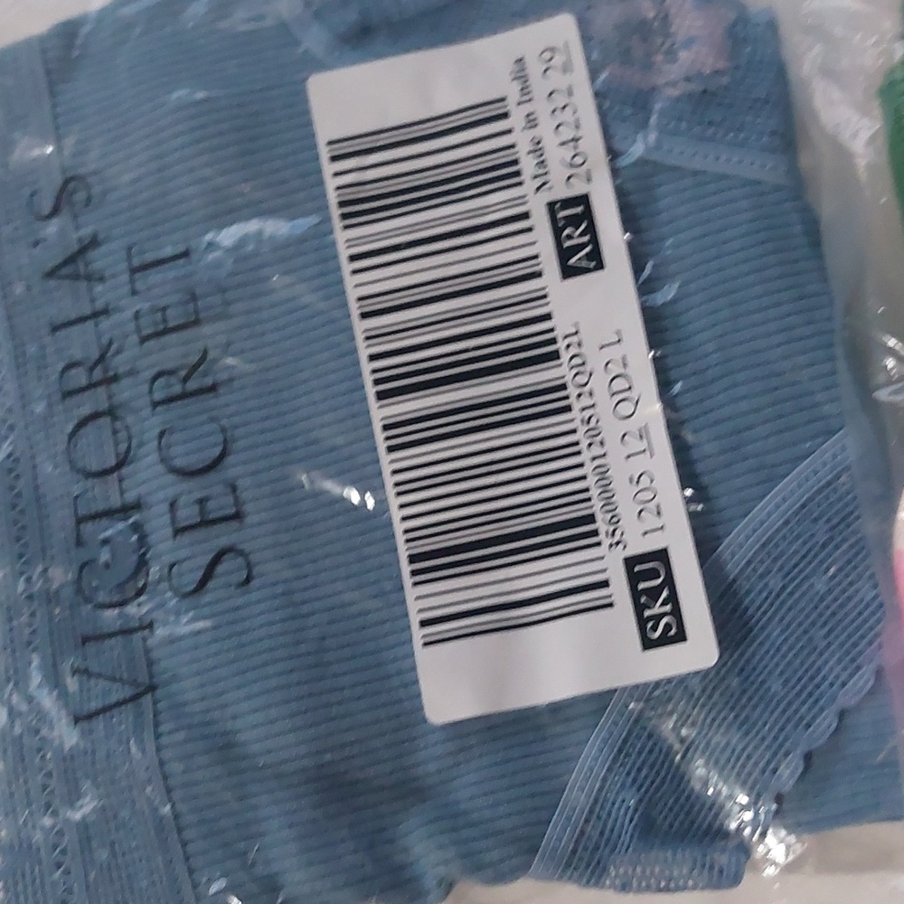 Victoria's Secret/Pink Striped and Solid Panty - Pink, Blue, Green, Floral Sz L - Picture 3 of 6